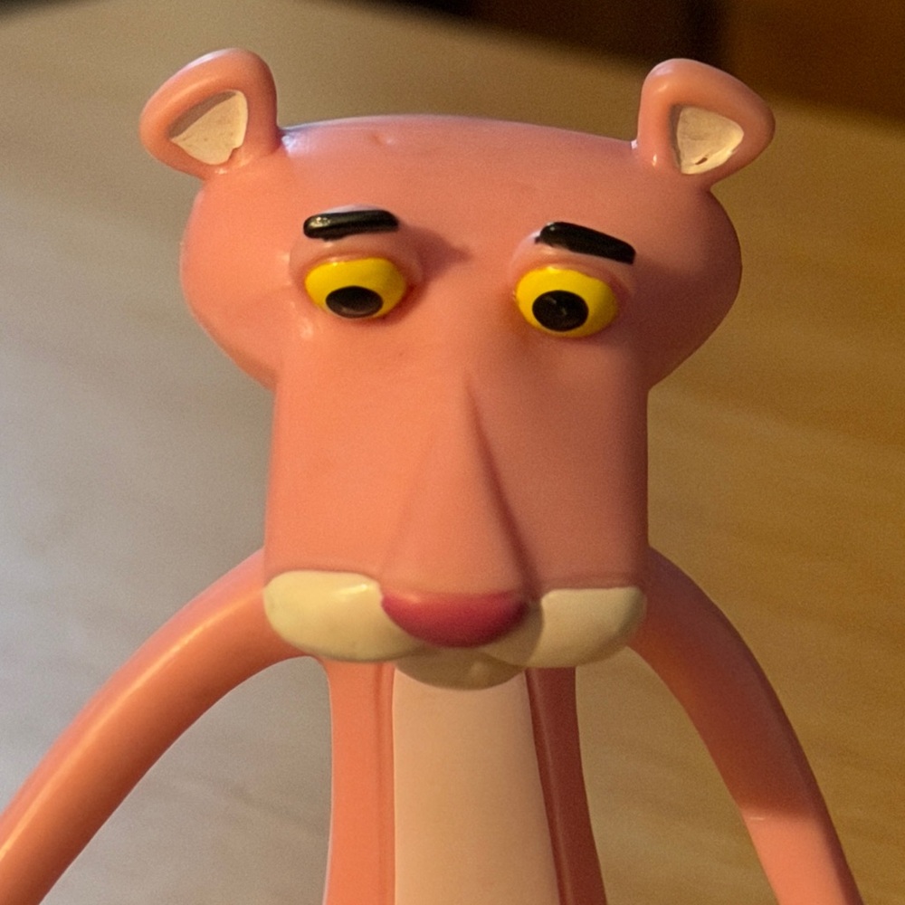 Pink Panther Bendy Figurine with Red Pull Back and Go Car - Picture 6 of 16